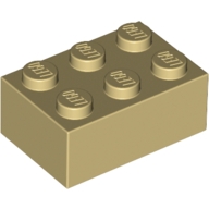 Lego kostka (kostička) 2x3, béžová (300205, 4159739)
